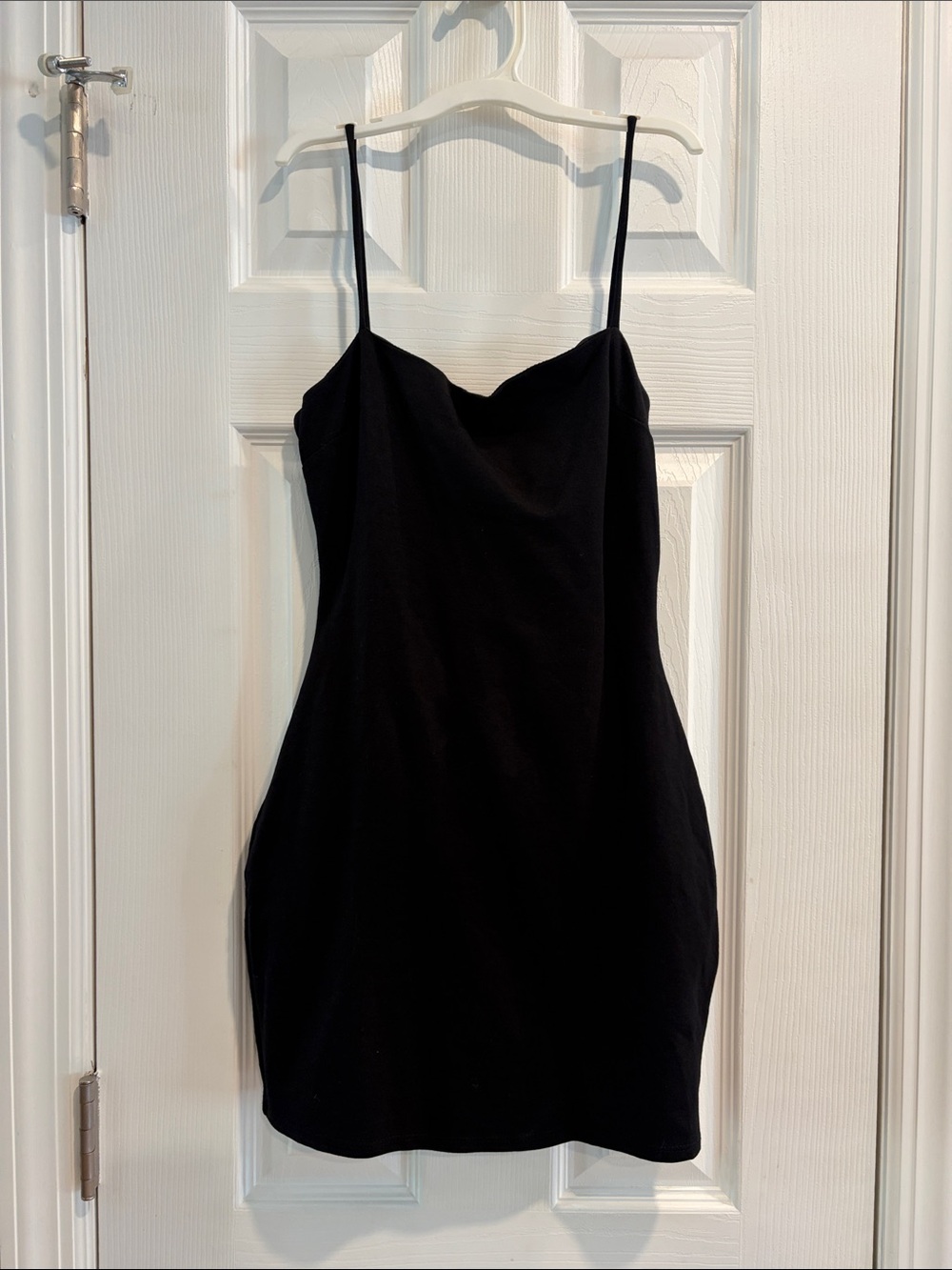 Lulu's Black Mini Slip Dress with Spaghetti Straps